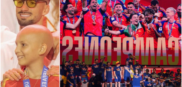 Emotivo homenaje a María Caamaño en la celebración de la Eurocopa