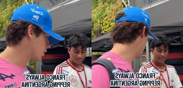 El piloto argentino de Alpine y su divertida interacción con un fan español en Singapur
