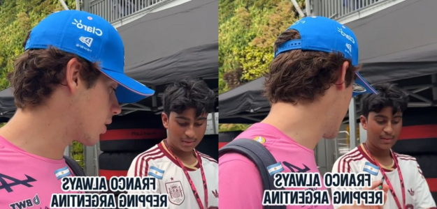El piloto argentino de Alpine y su divertida interacción con un fan español en Singapur